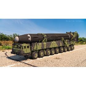 Hwasong-15 Transporter Erector Vehicle with Intercontinental Ballistic Missile Dirty 3D model